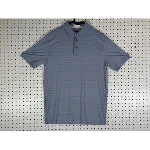 Collection by Michael Strahan Mens Blue Geometric Diamond Polo Shirt Size S